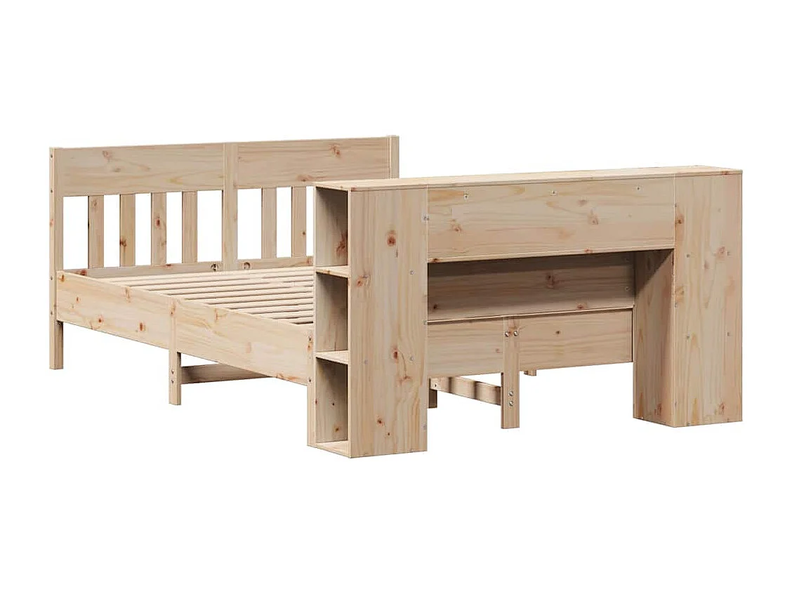 Bed met boekenkast zonder matras massief grenenhout 120x200 cm