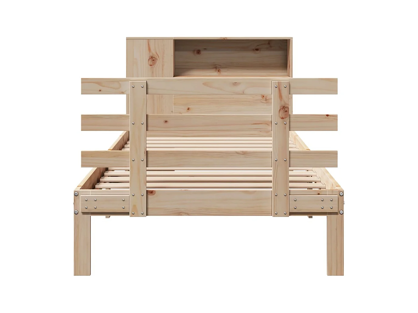 Lit bibliothèque sans matelas 100x200 cm bois massif de pin