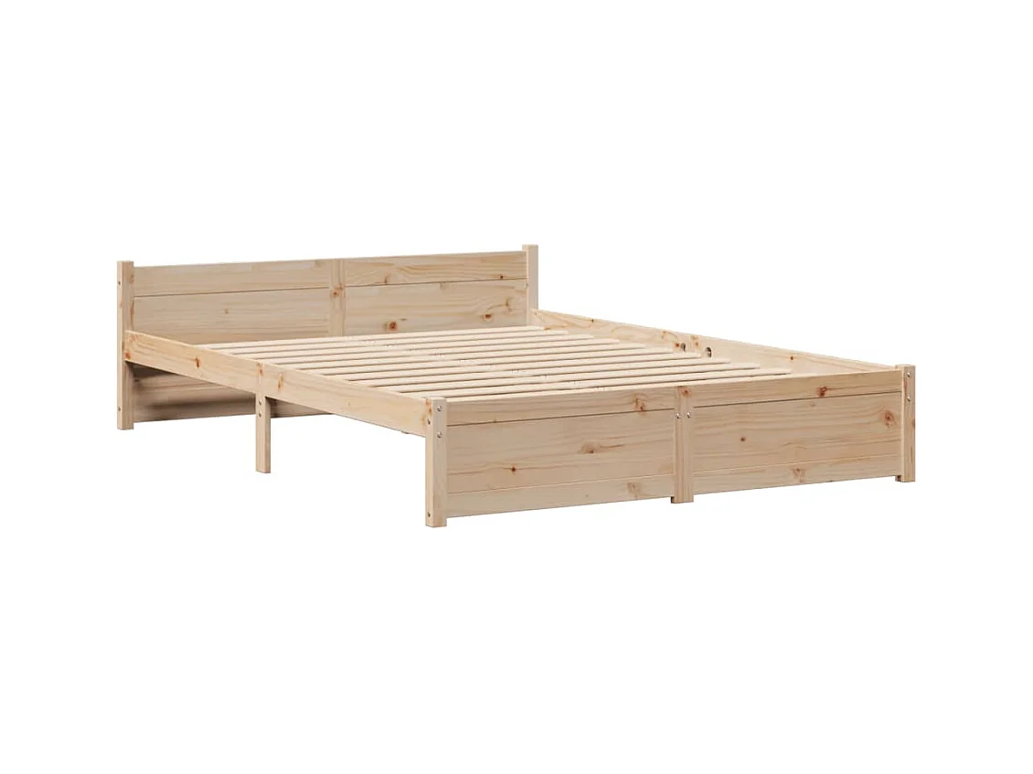 Lit bibliothèque sans matelas 120x200 cm bois de pin massif
