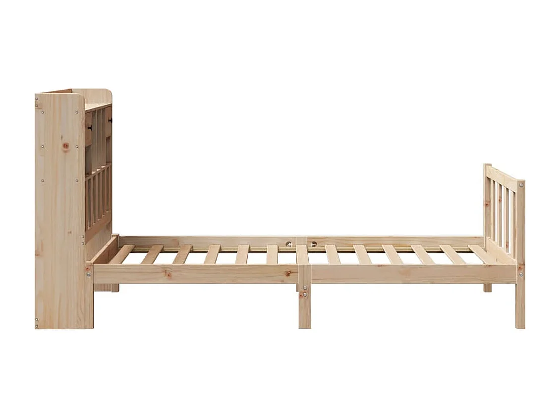 Giroletto con Libreria senza Materasso 75x190 cm in Legno Pino