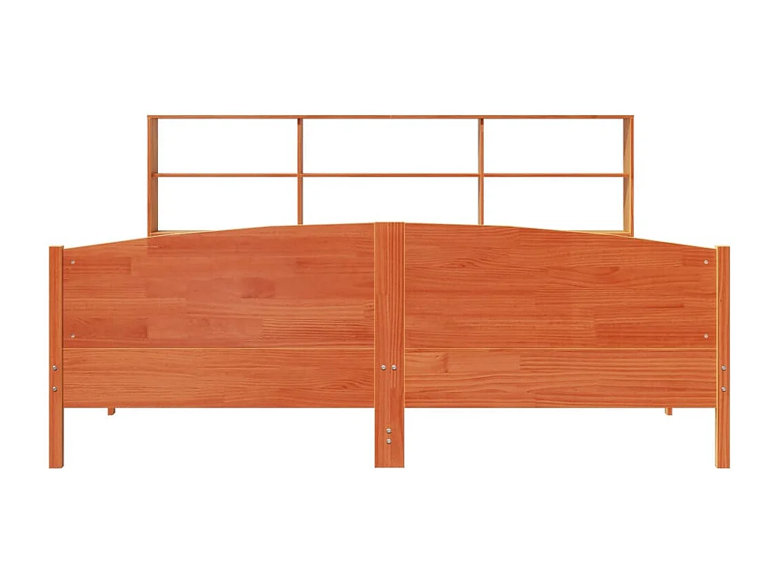 Letto Libreria senza Materasso Marrone Cera 180x200 cm in Pino