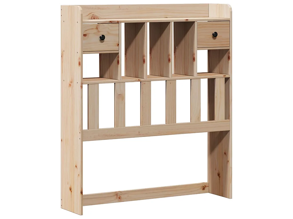 Bed met boekenkast zonder matras massief grenenhout 90x200 cm