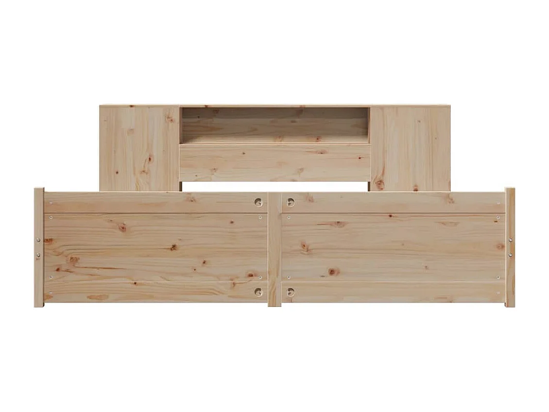 Bed met boekenkast zonder matras massief grenenhout 180x200 cm