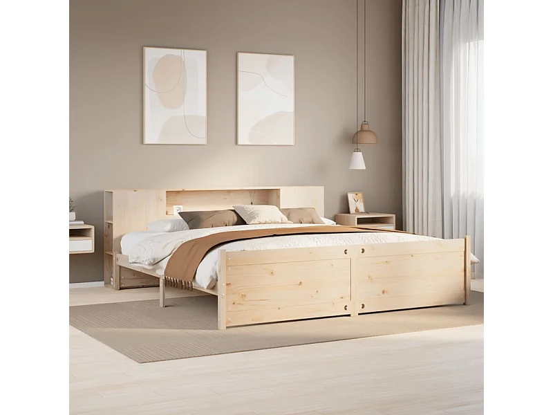 Letto Libreria senza Materasso 180x200 cm in Legno di Pino