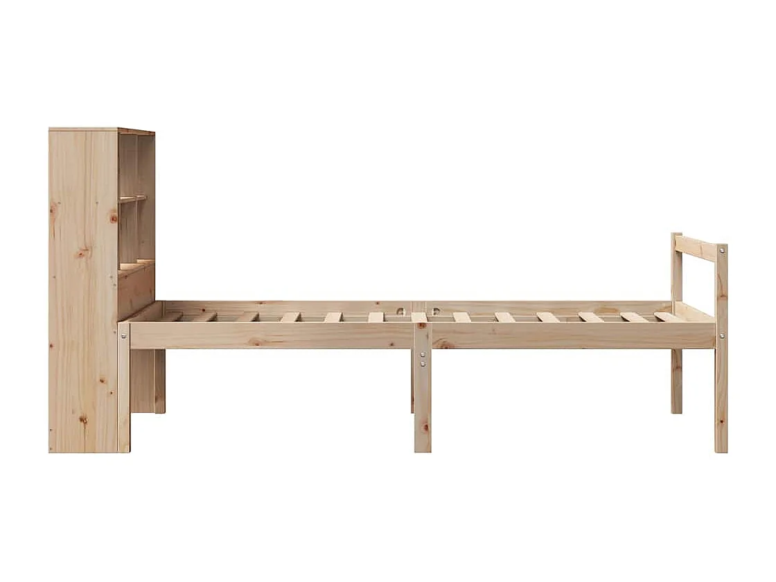 Massivholzbett mit Regal ohne Matratze 90x200 cm Kiefer