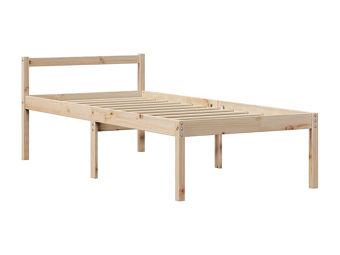 Massivholzbett mit Regal ohne Matratze 90x200 cm Kiefer