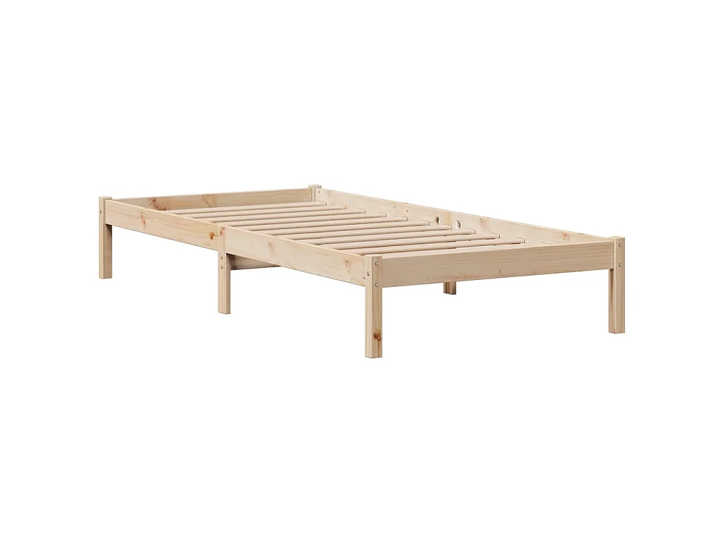 Lit bibliothèque sans matelas 90x200 cm bois de pin massif