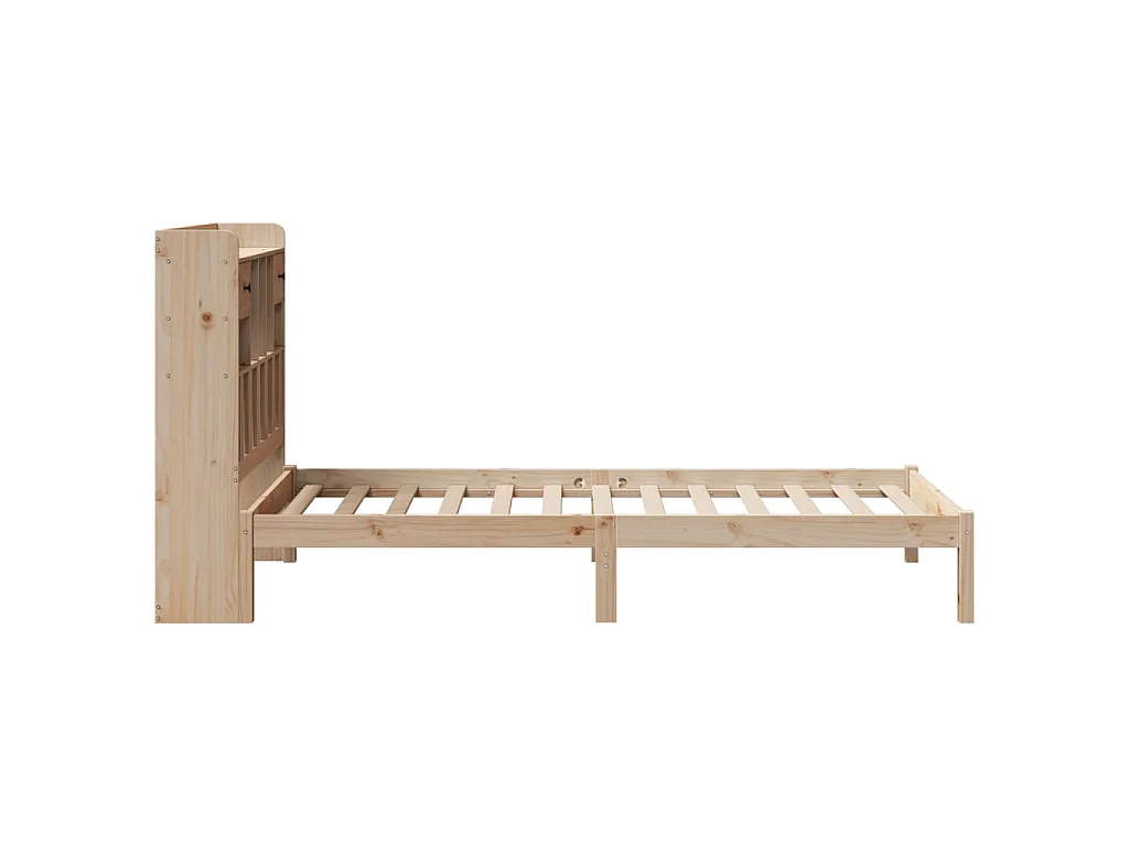 Lit bibliothèque sans matelas 90x200 cm bois de pin massif