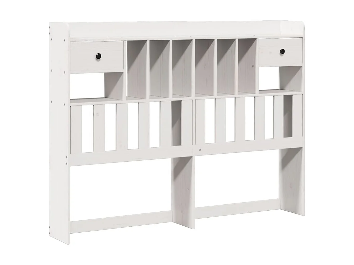 Lit bibliothèque sans matelas blanc 160x200 cm bois pin massif