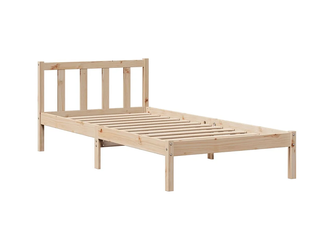 Lit bibliothèque sans matelas 100x200 cm bois massif de pin