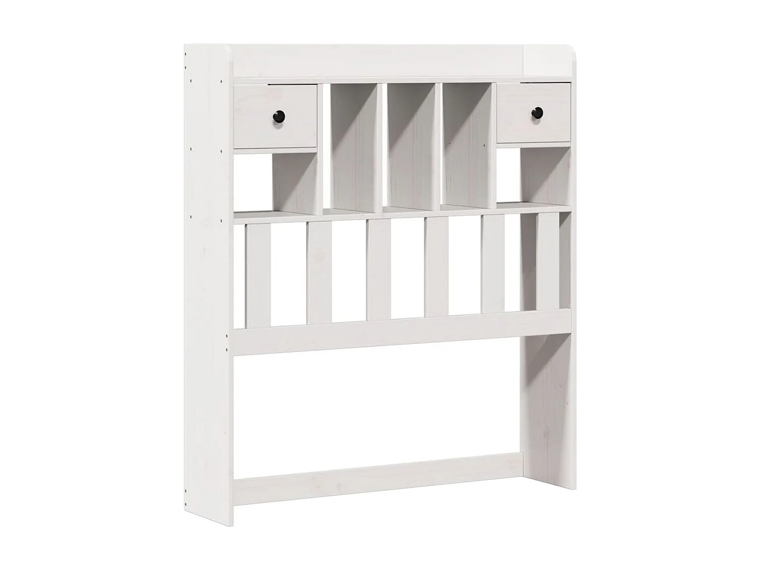 Lit bibliothèque sans matelas blanc 90x200cm bois de pin massif
