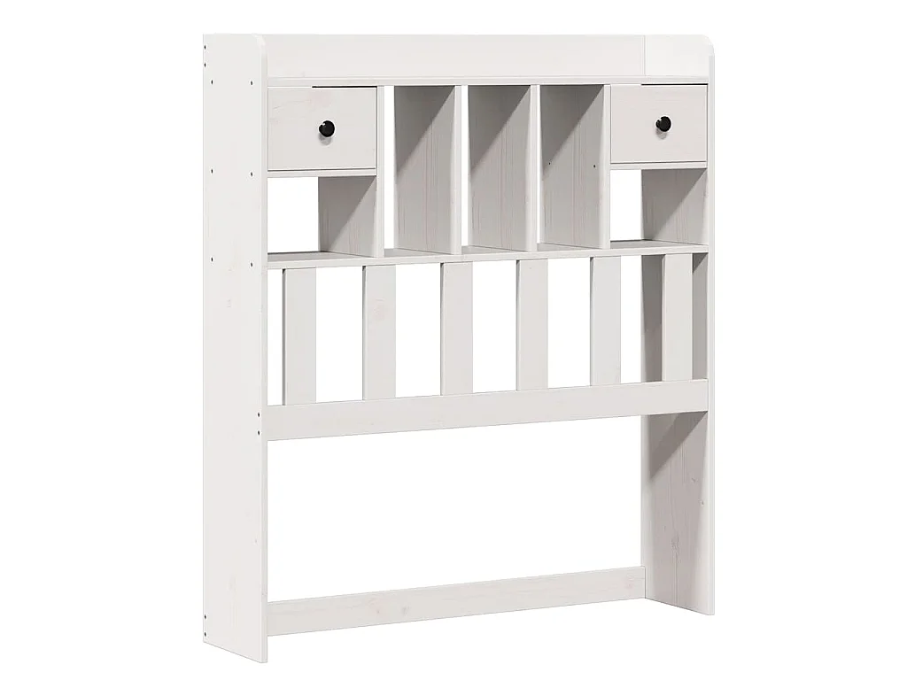 Bed met boekenkast zonder matras grenenhout wit 90x200 cm
