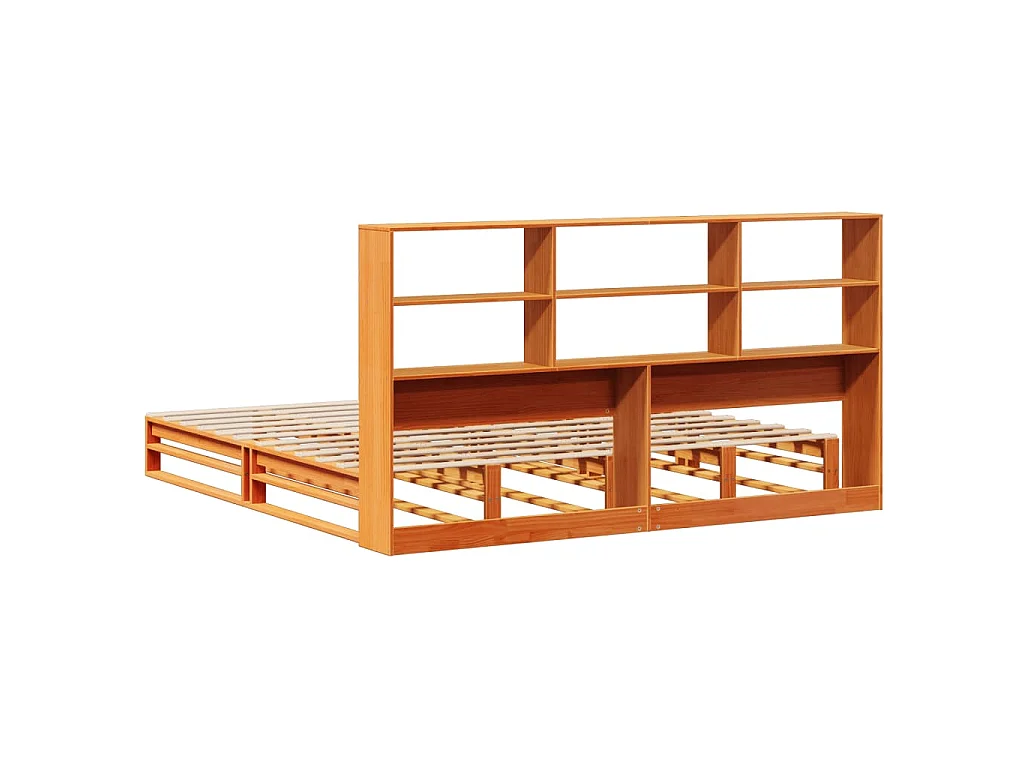 Letto Libreria senza Materasso Marrone Cera 180x200 cm Legno