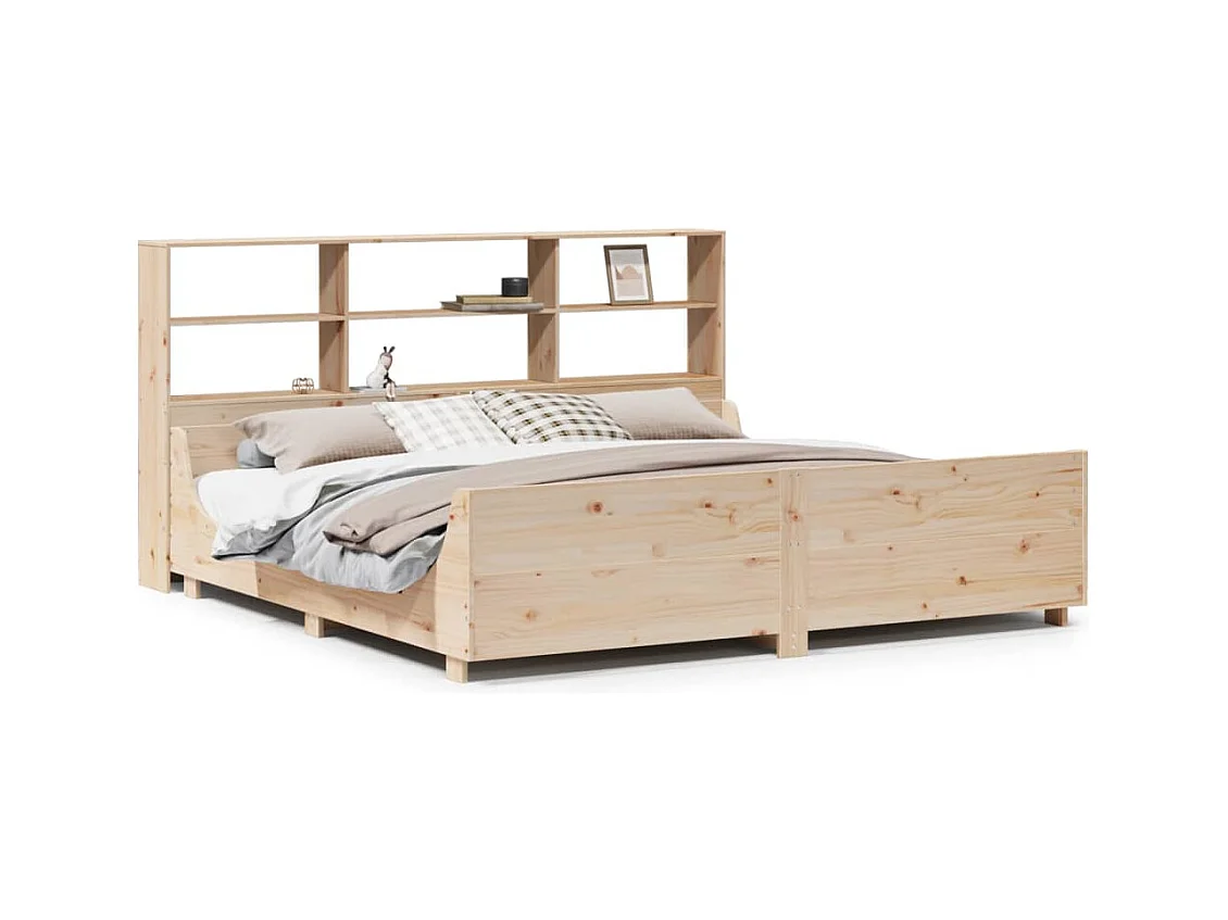 Letto Libreria senza Materasso 180x200 cm Legno Massello