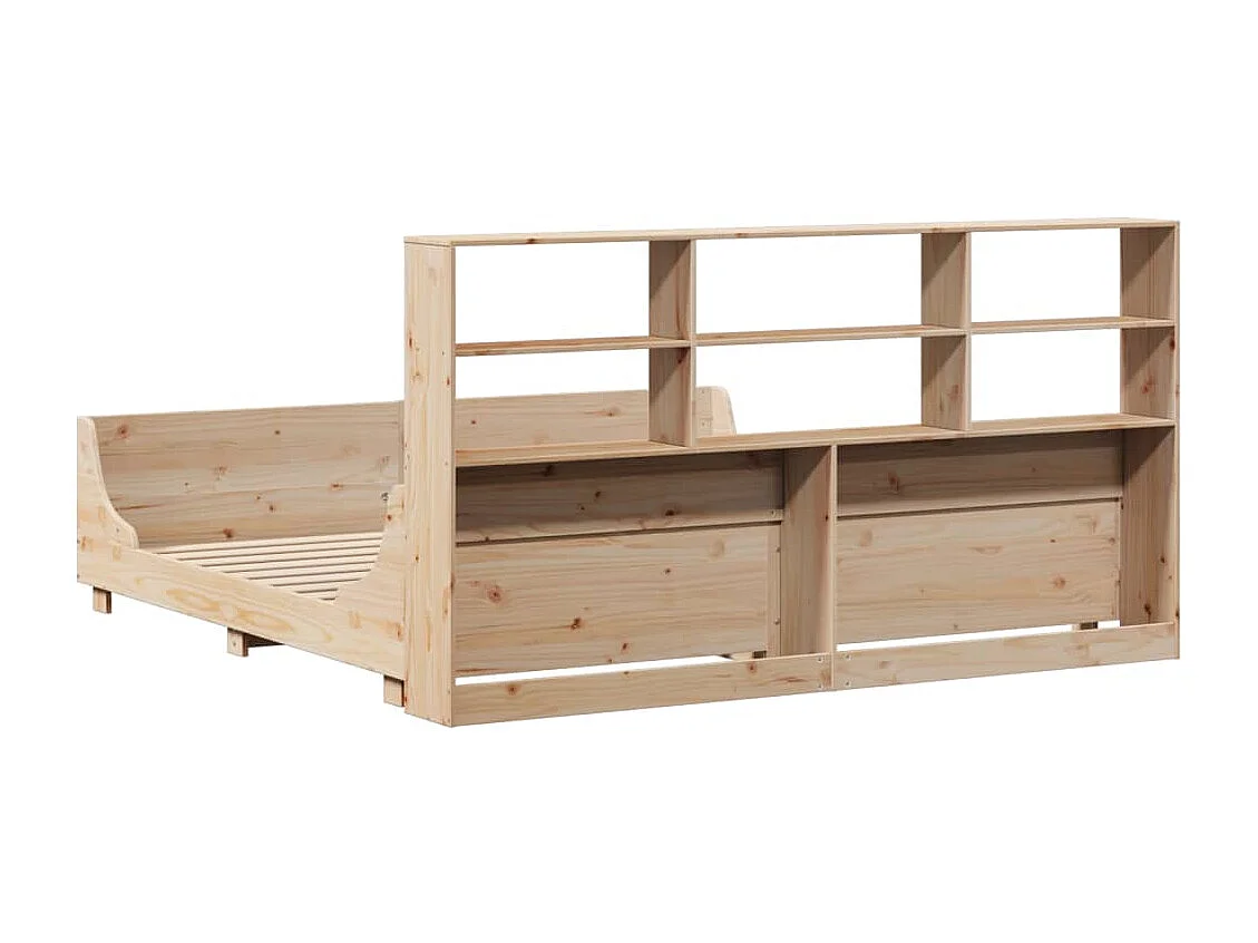 Massivholzbett mit Regal ohne Matratze 180x200 cm Massivholz