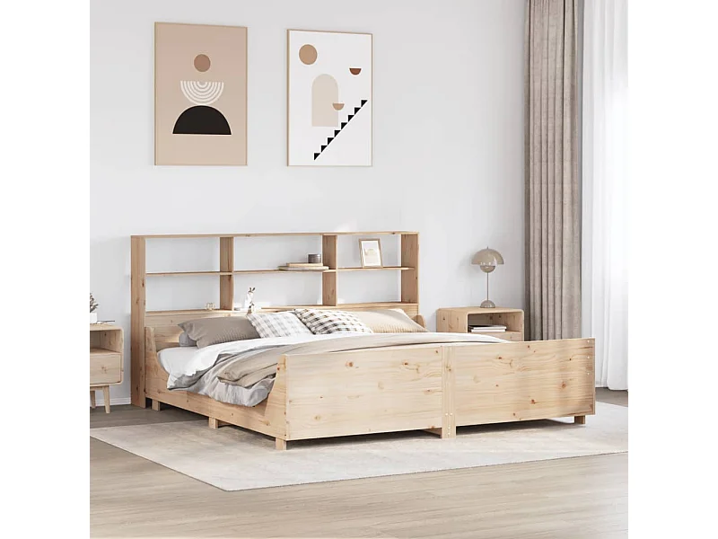 Letto Libreria senza Materasso 180x200 cm Legno Massello