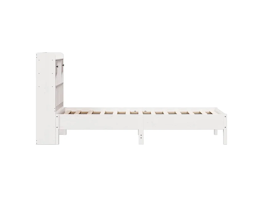 Cama com estante sem colchão 90x190 cm pinho maciço branco