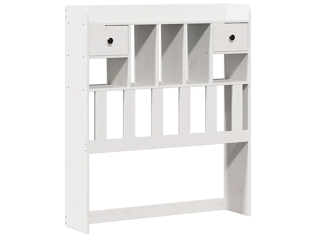 Cama com estante sem colchão 90x190 cm pinho maciço branco