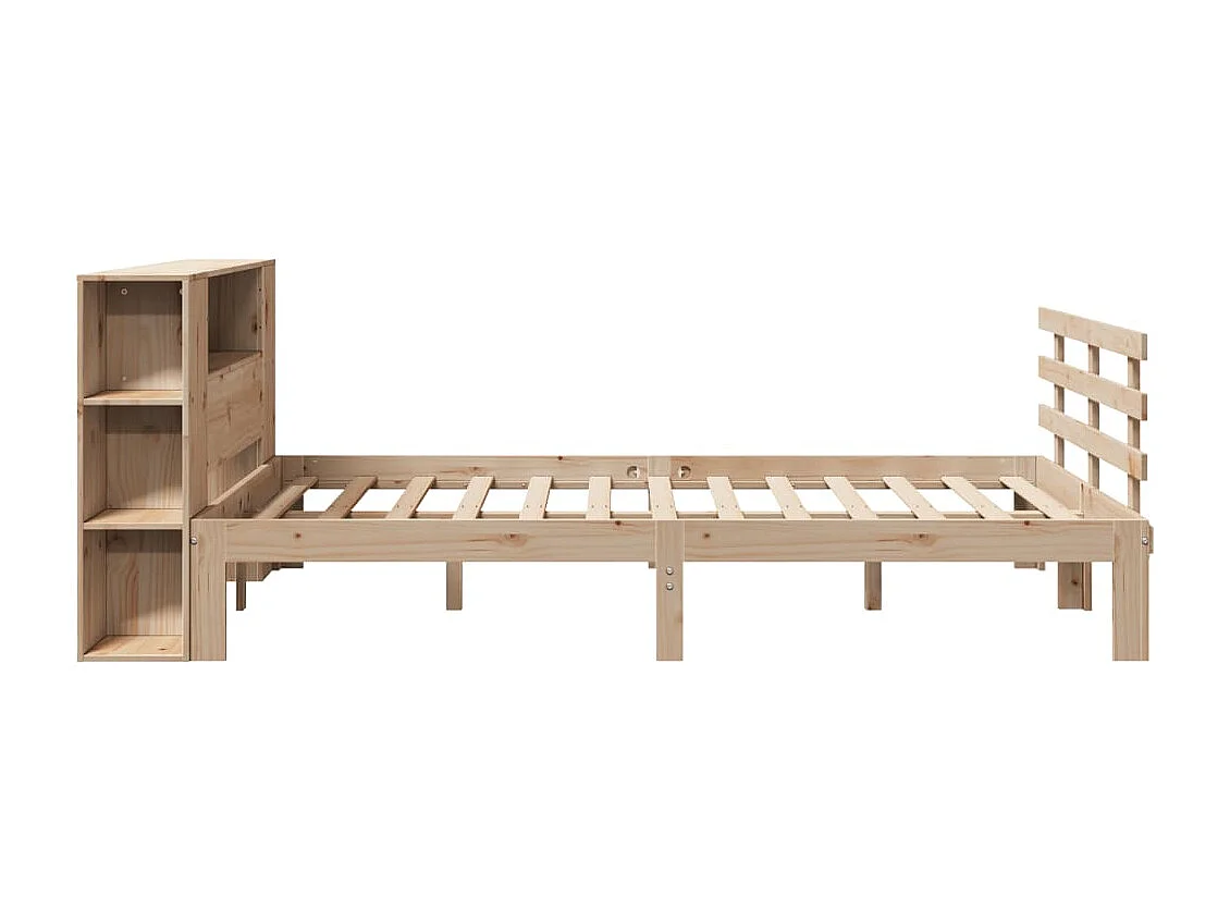Bed met boekenkast zonder matras massief grenenhout 140x200 cm