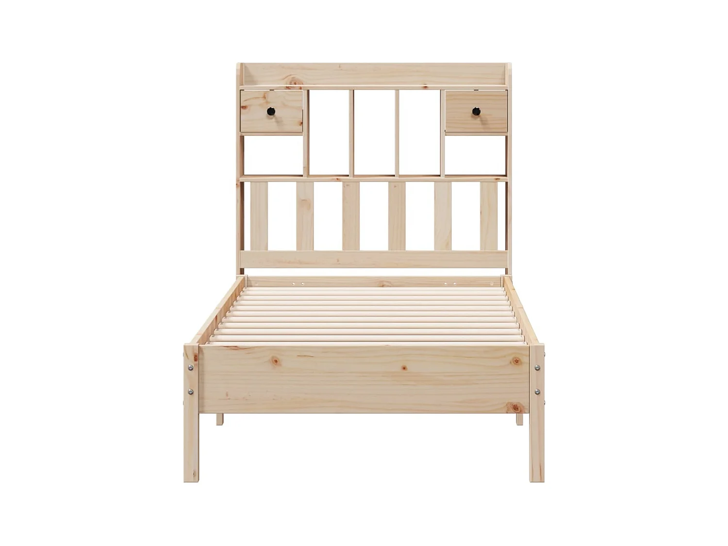 Lit bibliothèque sans matelas 100x200 cm bois massif de pin