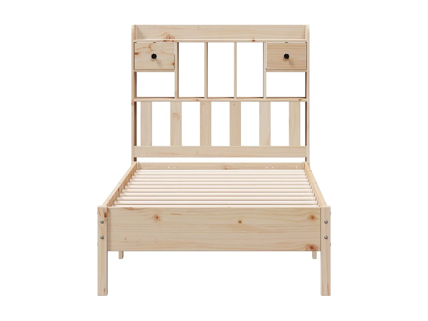 Cama con estantería sin colchón madera maciza de pino 100x200cm