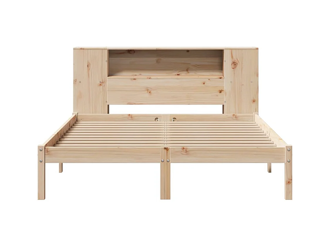 Lit bibliothèque sans matelas 120x200 cm bois de pin massif