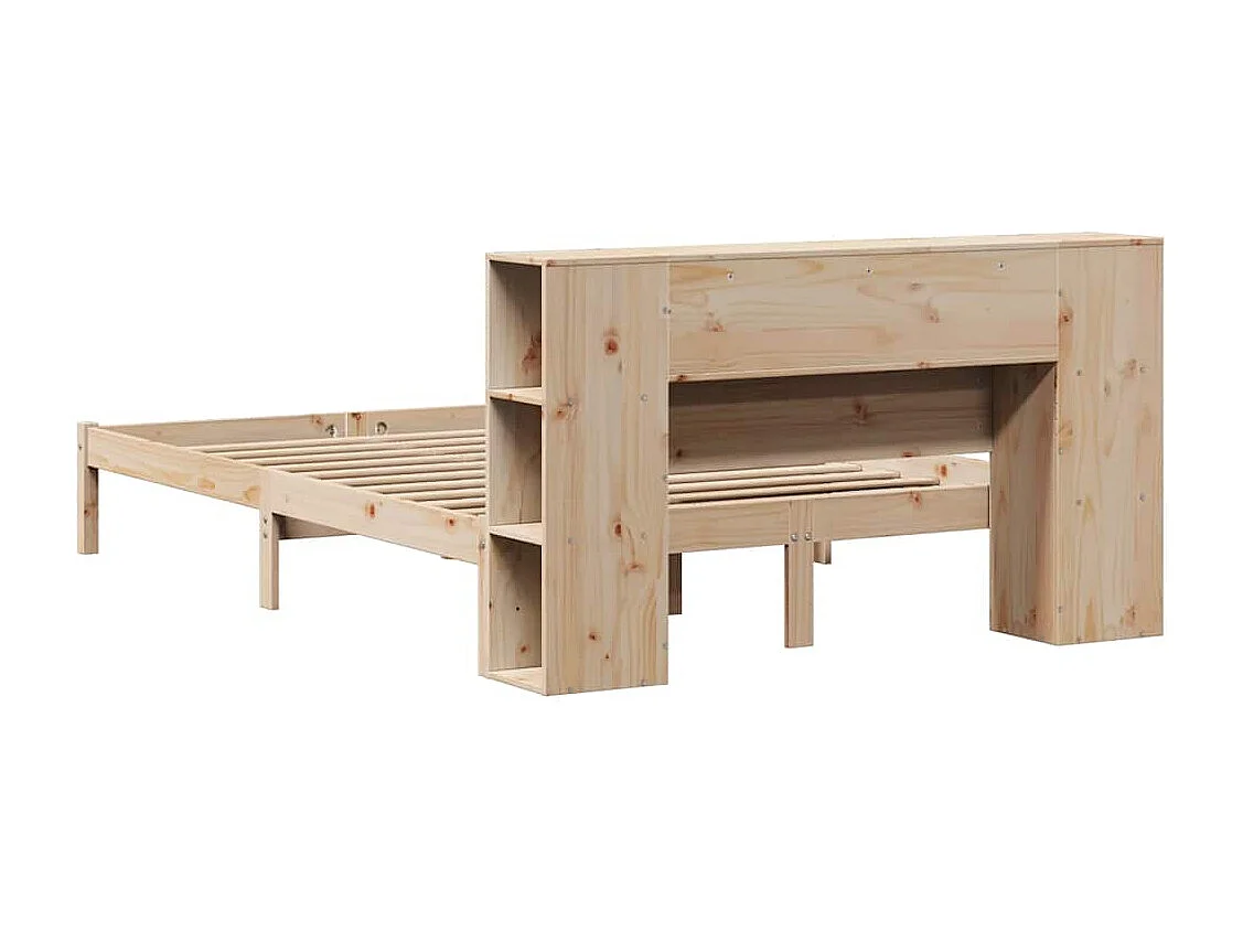 Lit bibliothèque sans matelas 120x200 cm bois de pin massif
