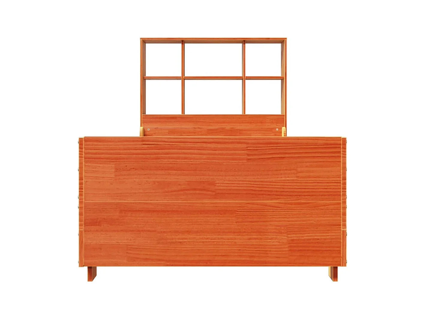 Lit bibliothèque sans matelas cire marron 100x200cm bois massif