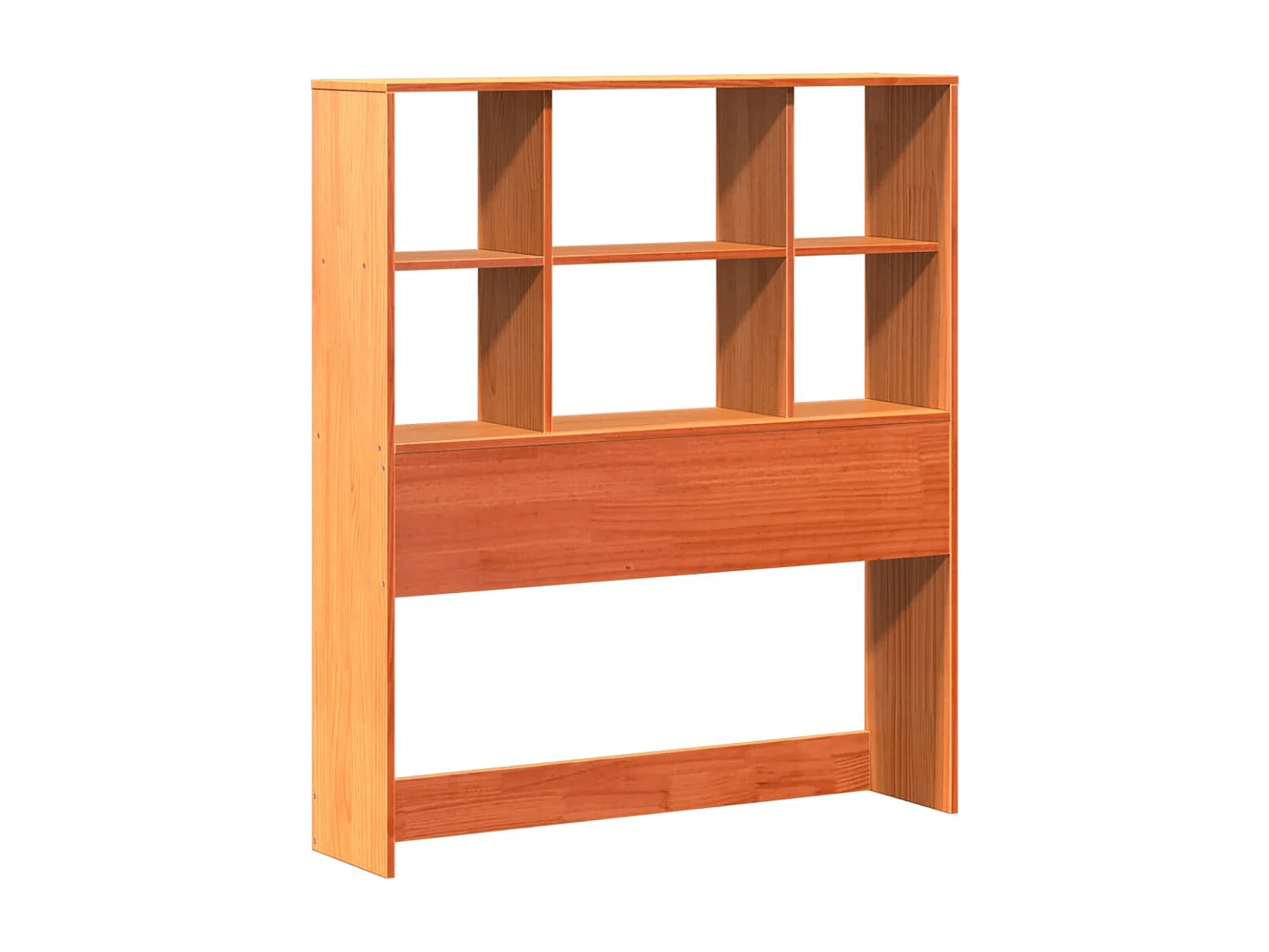 Lit bibliothèque sans matelas cire marron 100x200cm bois massif
