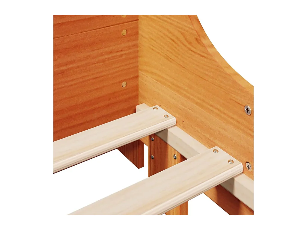 Lit bibliothèque sans matelas cire marron 100x200cm bois massif