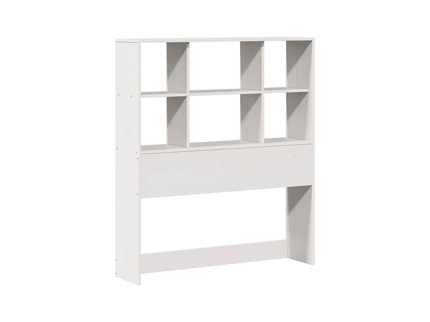 Lit bibliothèque sans matelas blanc 90x190cm bois de pin massif