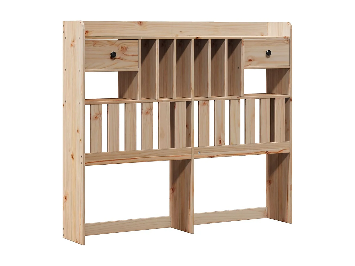 Bed met boekenkast zonder matras massief grenenhout 135x190 cm