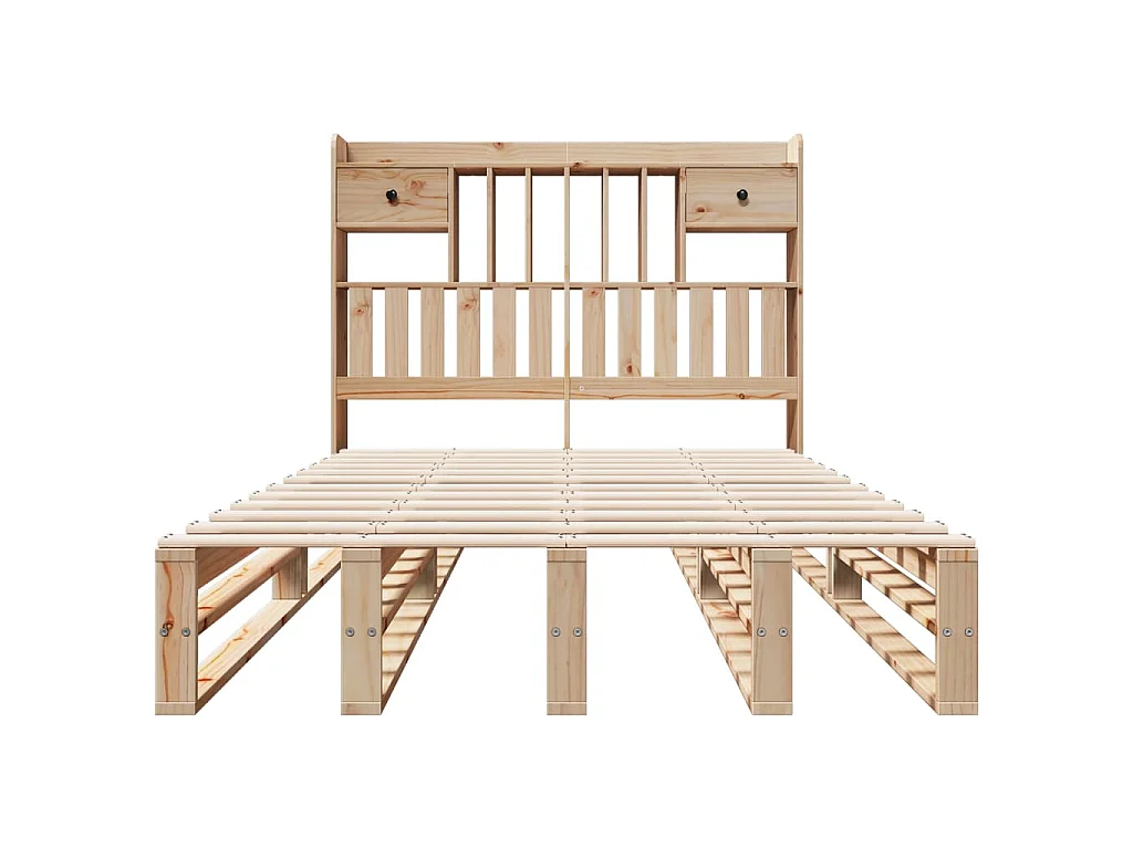 Cama com estante sem colchão 135x190 cm pinho maciço