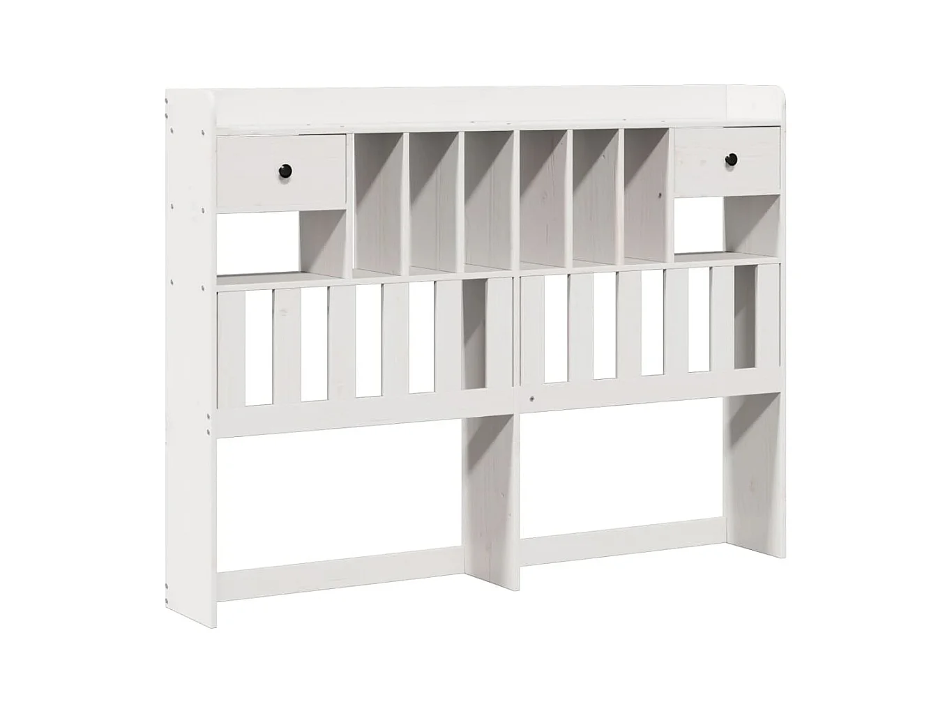 Lit bibliothèque sans matelas blanc 140x190 cm bois pin massif