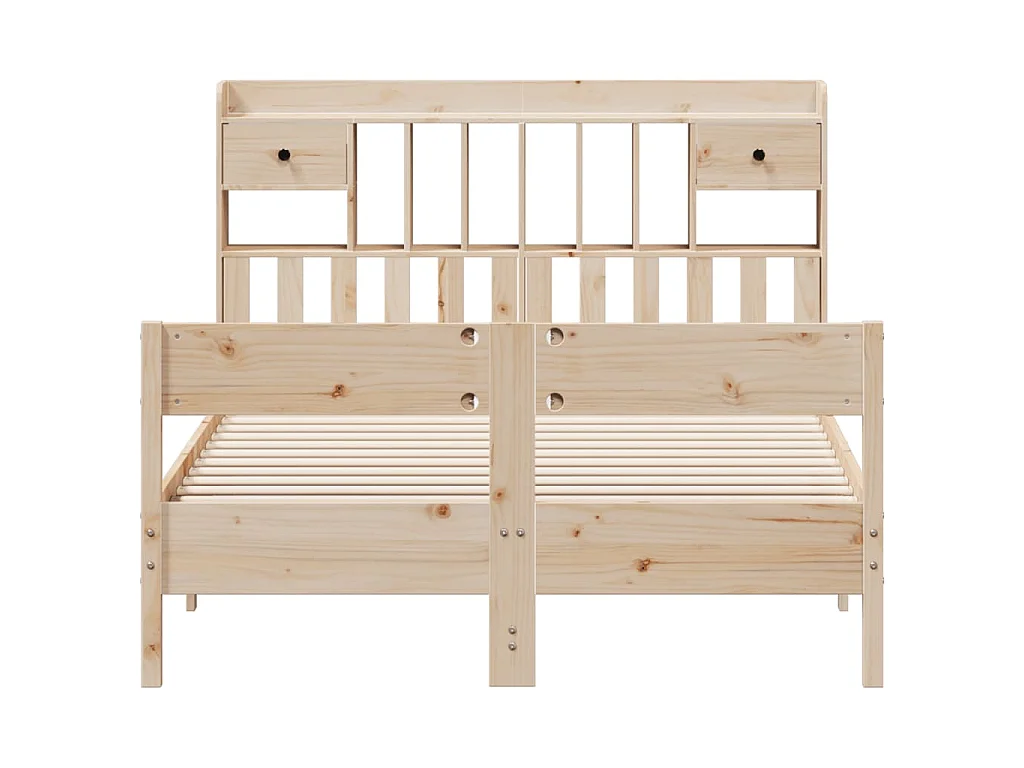 Cama com estante sem colchão 135x190 cm pinho maciço