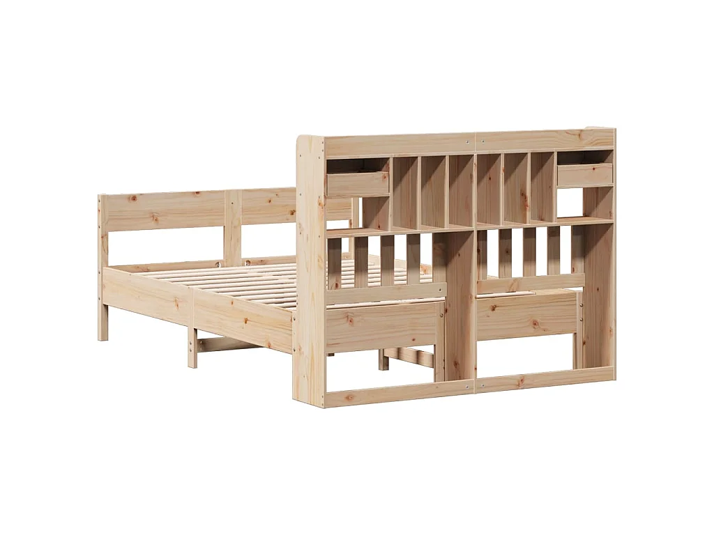 Cama com estante sem colchão 135x190 cm pinho maciço