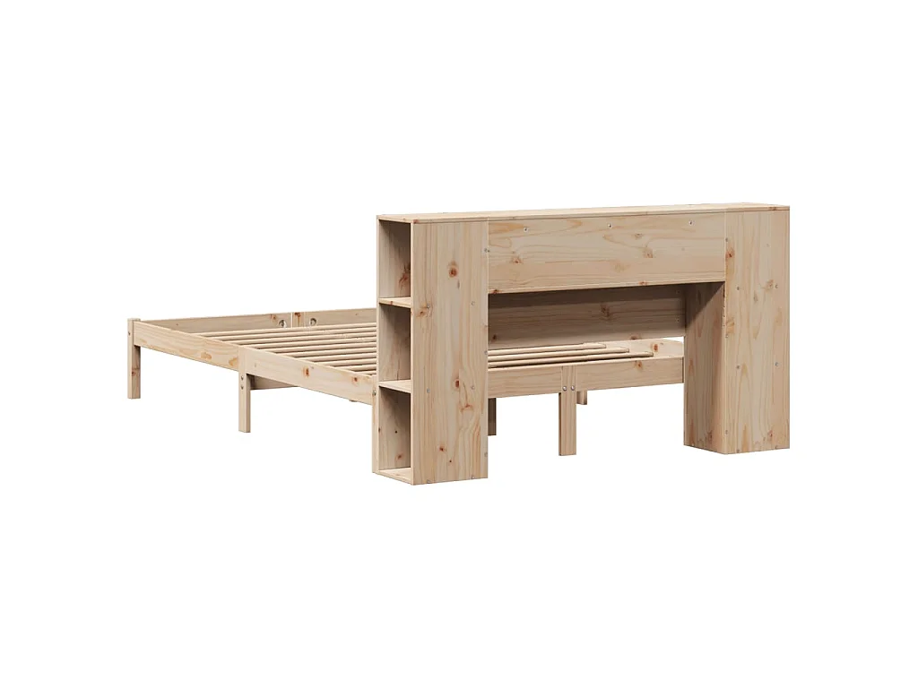 Cama com estante sem colchão 135x190 cm pinho maciço