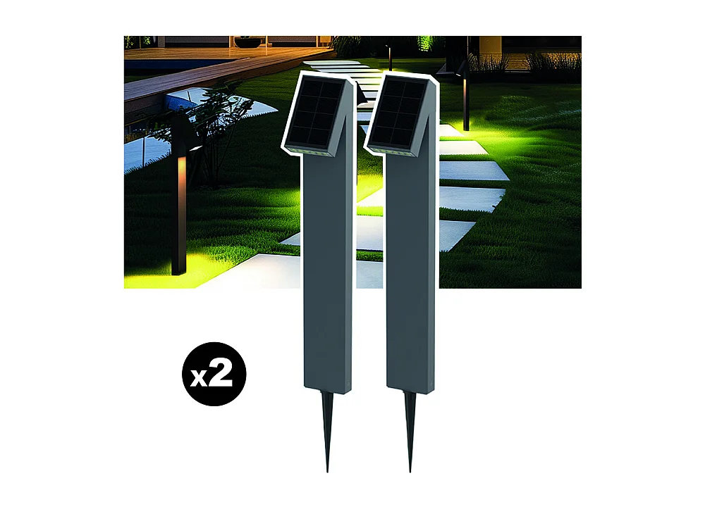 Lot de 2 lampes solaires EZIlight® Solar Way S15