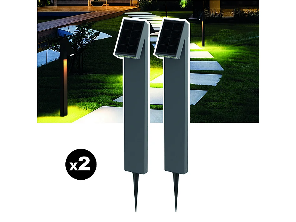 Lot de 2 lampes solaires EZIlight® Solar Way S15