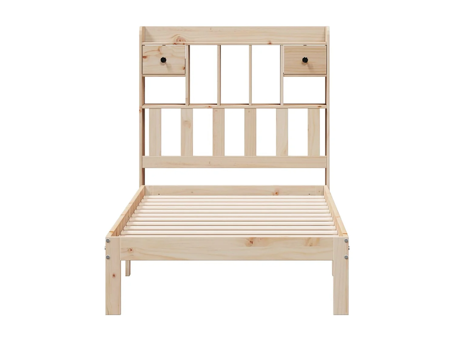 Bed met boekenkast zonder matras massief grenenhout 90x200 cm