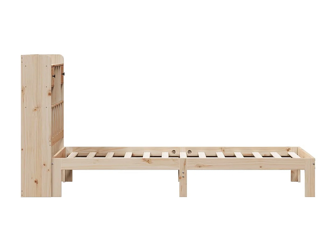 Bed met boekenkast zonder matras massief grenenhout 90x200 cm