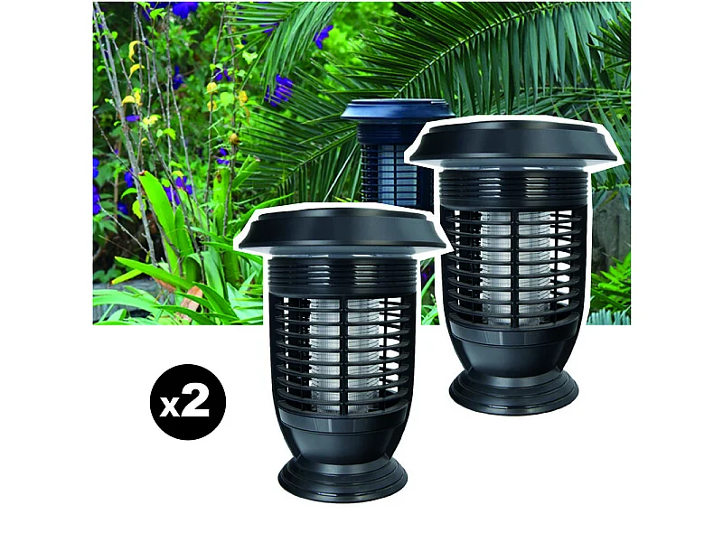 Lot de 2 pièges à moustique solaire auto-nettoyant EZIlight® Mosquito Garden MG 20