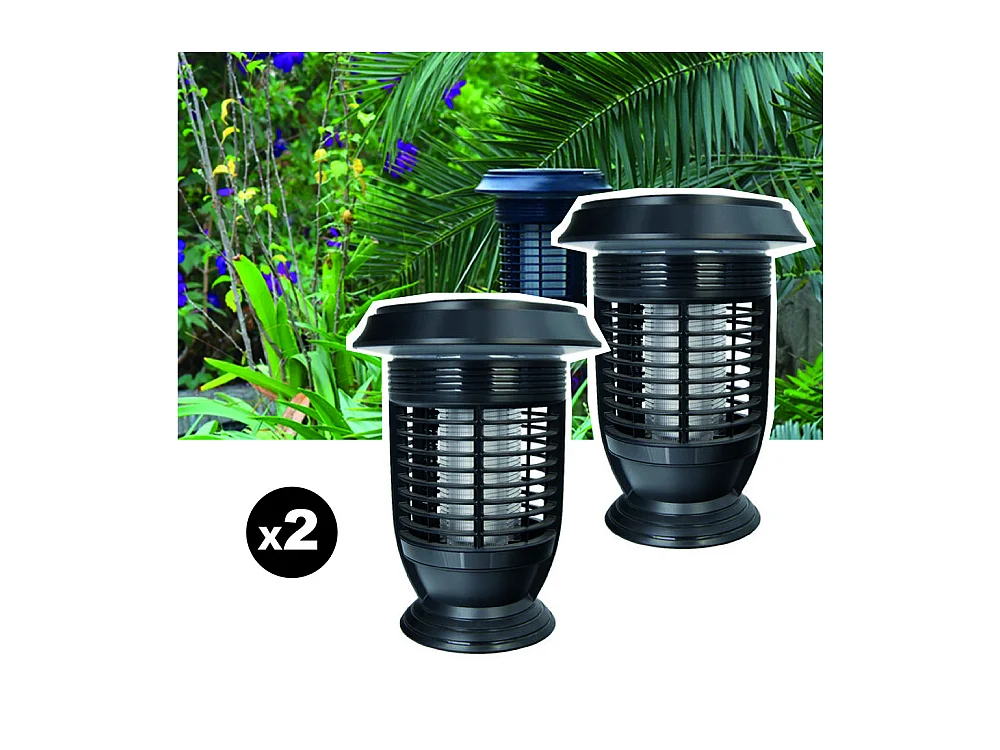 Lot de 2 pièges à moustique solaire auto-nettoyant EZIlight® Mosquito Garden MG 20
