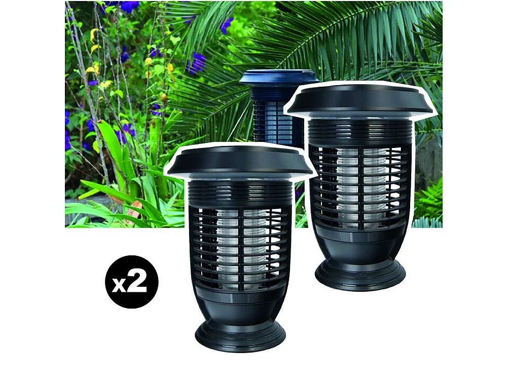 Lot de 2 pièges à moustique solaire auto-nettoyant EZIlight® Mosquito Garden MG 20