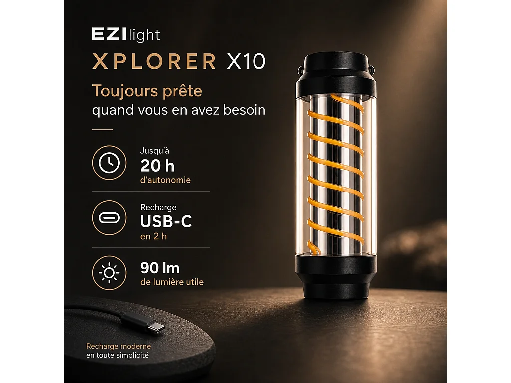 Lot de 2 lampes torches nomades EZIlight® Xplorer X10