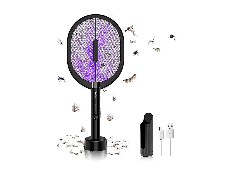 Mückenabwehrracket EZIlight® Mosquito Racket - Phototax™ Technologie, USB-Aufladung, Leise