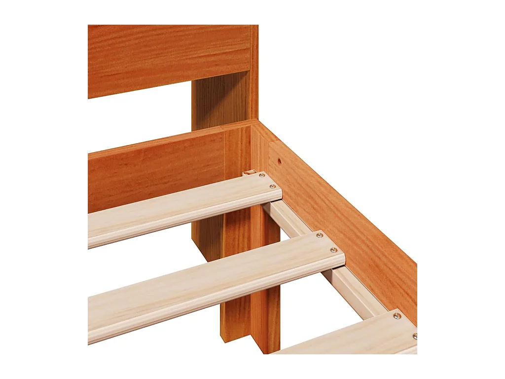 Lit bibliothèque sans matelas cire marron 100x200 cm pin massif