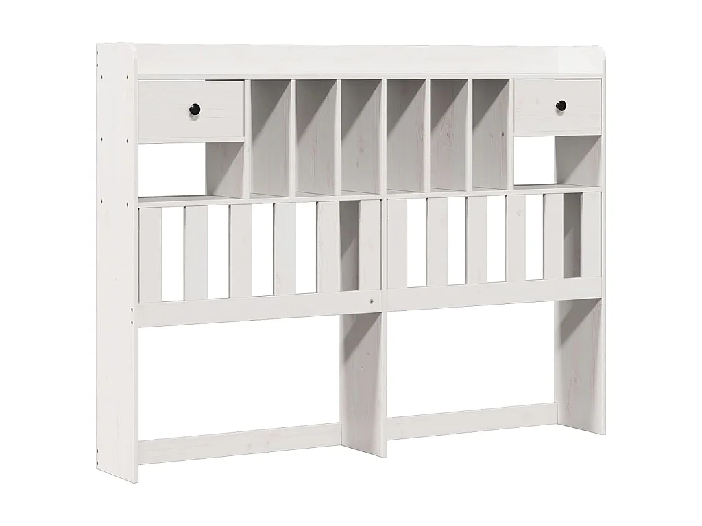 Bed met boekenkast zonder matras grenenhout wit 140x200 cm
