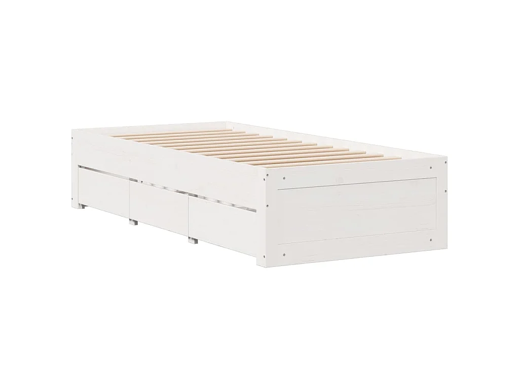 Letto con Libreria senza Materasso 75x190 cm in Legno Pino