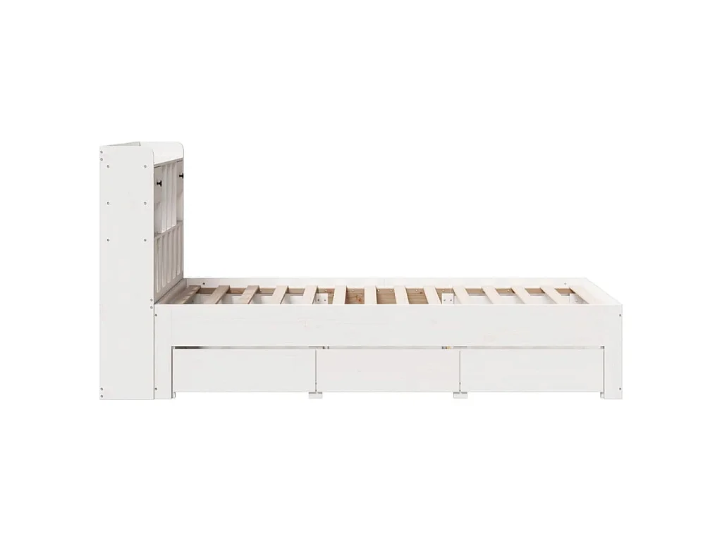 Letto con Libreria senza Materasso 75x190 cm in Legno Pino